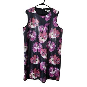 Diane Von Furstenberg Anara Painted Blossom Sequin‎ Dress Size Large